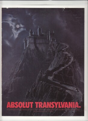 Absolut Vodka 1996 Magazine Print Ad Absolut TRANSYLVANIA Dracula Laminated