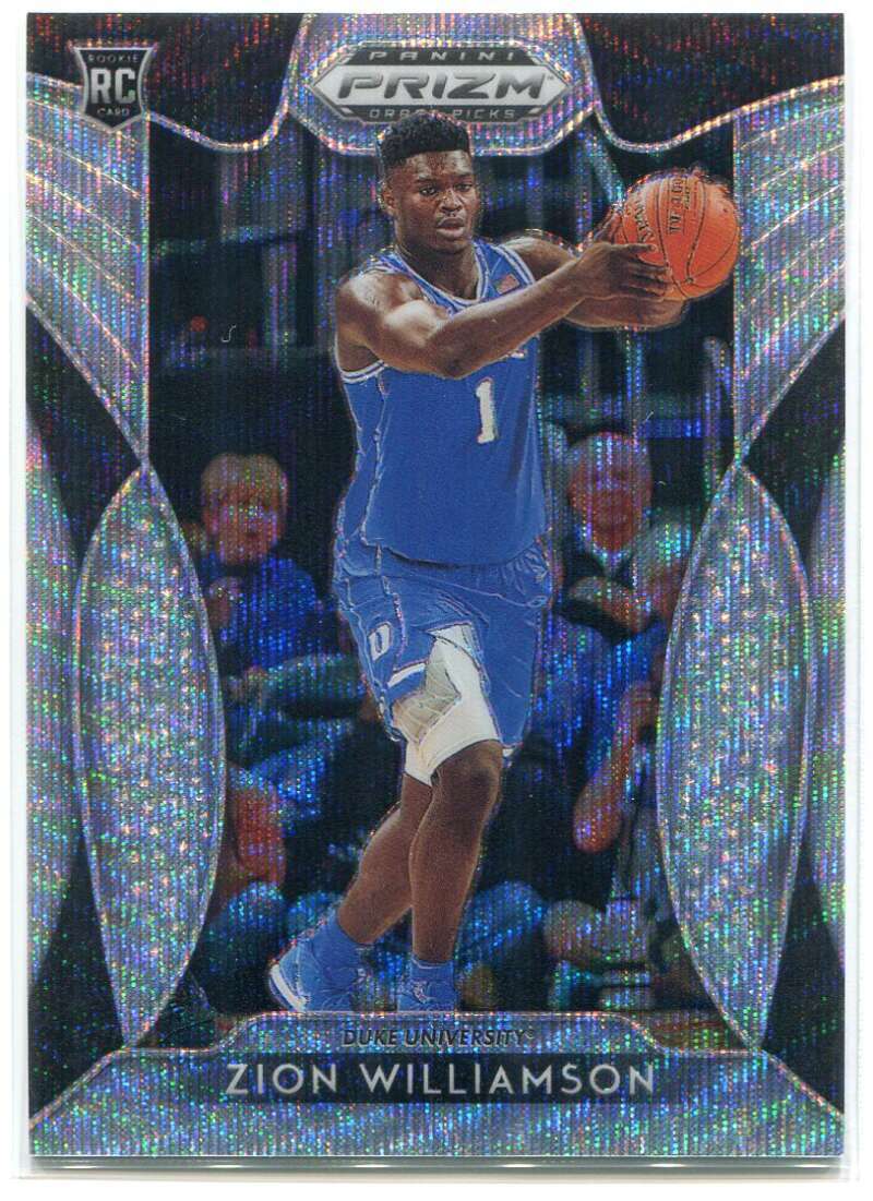 2019-20 Panini Prizm Draft Prizms Blue Wave 64 Zion Williamson Rookie 287/299