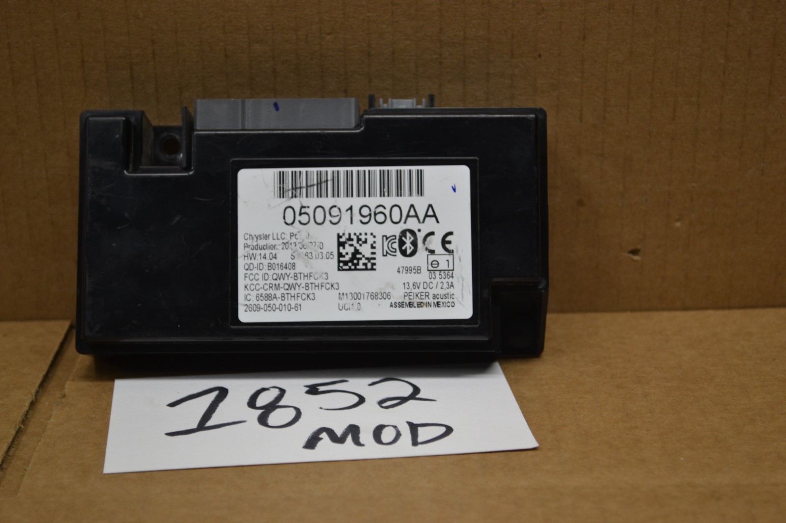 12 13 14 15 16 Wrangler Communication System Control Module Computer #1852-MOD 