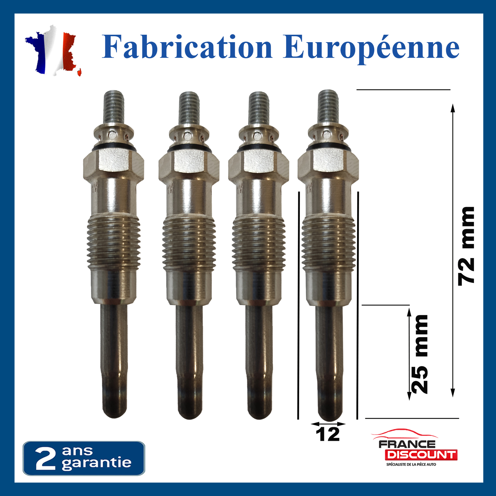 4 Bougies de préchauffage pour moteurs diesel turbo XUD7 XUD9A et XUD11