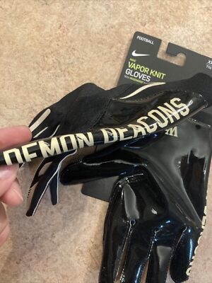 Nike Vapor Knit Wake Forest Demon Deacons Football Gloves Black