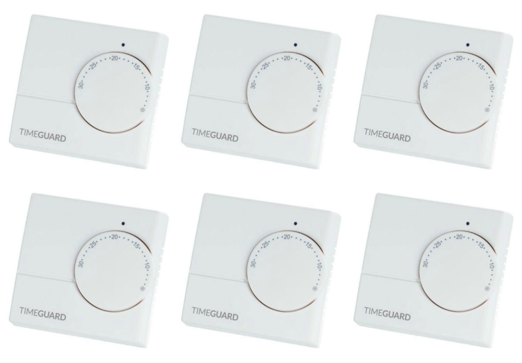 6 x Timeguard TRT030N Electronic Central Heating Room Thermostats 5°C - 30°C