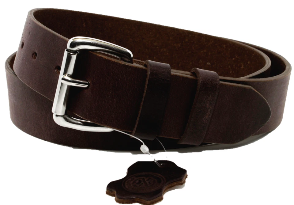 Men's Genuine Buffalo FULL GRAIN Leather Belt, 1 1/2" width, Handmade, By Amish - Image 4 of 4