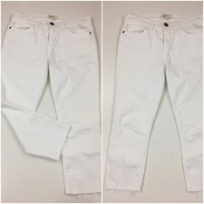 CURRENT ELLIOTT White Logo Hardware 5 Pocket Raw Hem Jeans Womens sz 27
