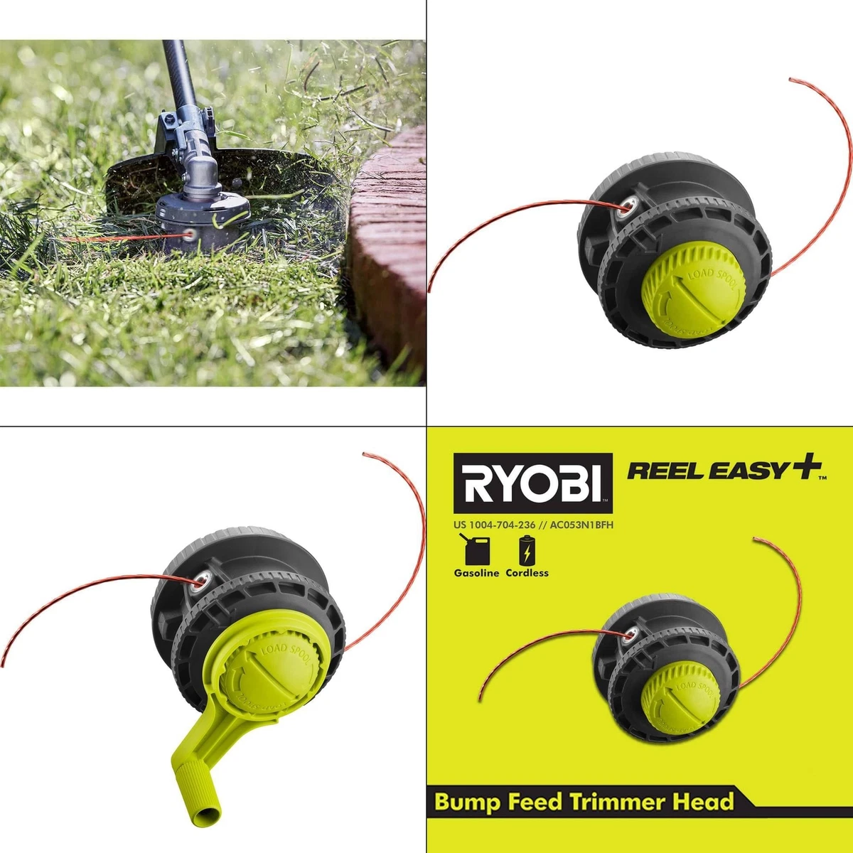 Reel Easy+ Bump Feed String Head With Speed Winder, Ryobi Trimmer  Green/black 46396032997