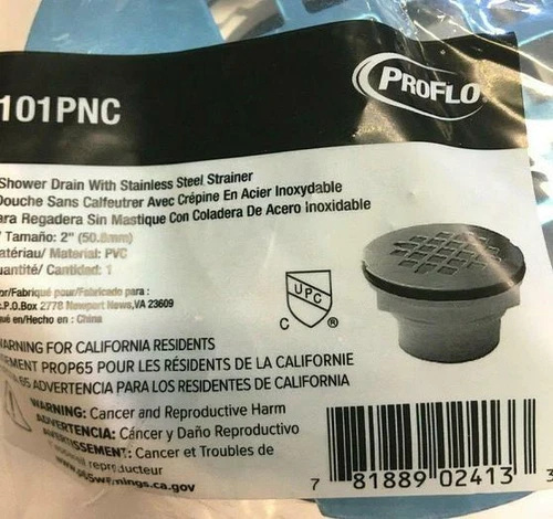 ProFlo Lot of 5 Stainless Steel Plastic No Caulk Shower Drain 2" PF101PNC - Picture 3 of 4