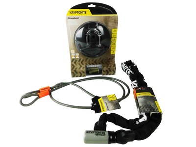 Kryptonite Stronghold and 710 7ft Looped cable Series 2 915 5ft Integrated Chain