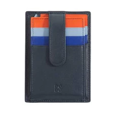DUDU Slim Multicolor Leather Credit Card Holder Men Women with 9 S