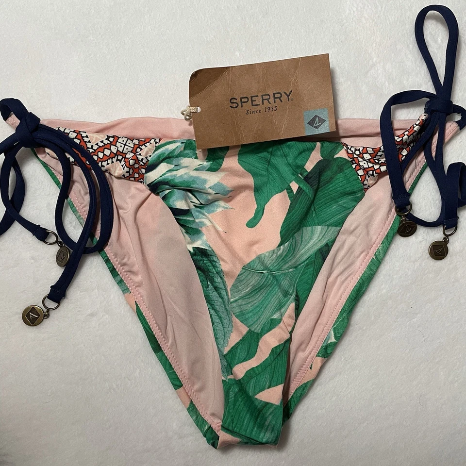 Sperry женщин бикини низ галстук стороны тропический принт размер средний новый с ярлыками - Изображение 3 из 4