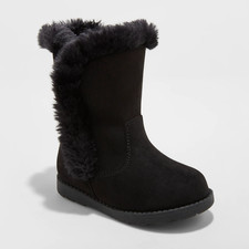NWT Toddler Girls' Katrina Fleece Fashion Boots - Cat  Jack- Black 7