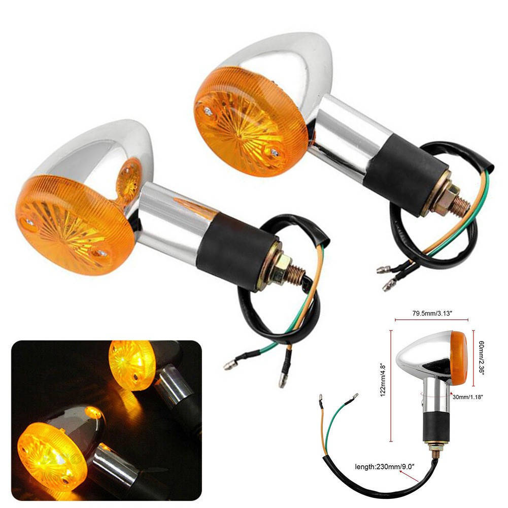 2X Motorcycle Amber Turn Signals For Honda Shadow Sabre Ace VT VF 700 750 1100