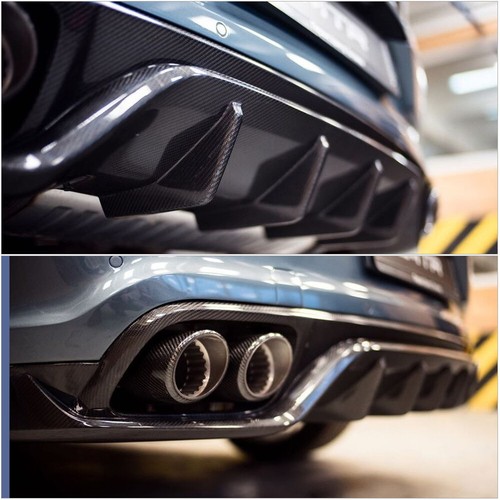 Difusor de parachoques trasero de carbono real divisor de labios adecuado para Porsche Cayenne 2018-2020 - Imagen 5 de 12