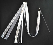 Silver Streamer w 18" Rod - Christian Worship Dance Ribbon