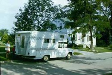 Gmc Truck With Camper Shell Woman Flower Dress 1960s 35mm Slide Transparency