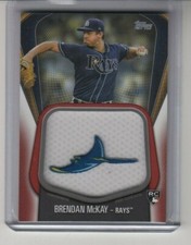 2020 Topps Series 1 Brendan McKay Jumbo Jersey Sleeve Patch Relic RED #7/10 RC 