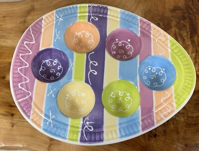Easter Egg Display Plate Pastel Spring Unique Deviled Eggs Tray