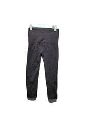 ASSETS Women Workout Cropped Yoga Leggings Size M High Waist Solid Black