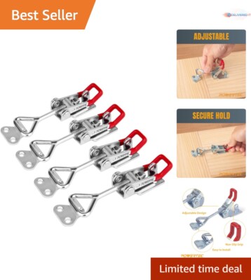 4PK Toggle Clamp Carbon Steel 400 lbs Adjustable Latch for Woodworking Tool Box