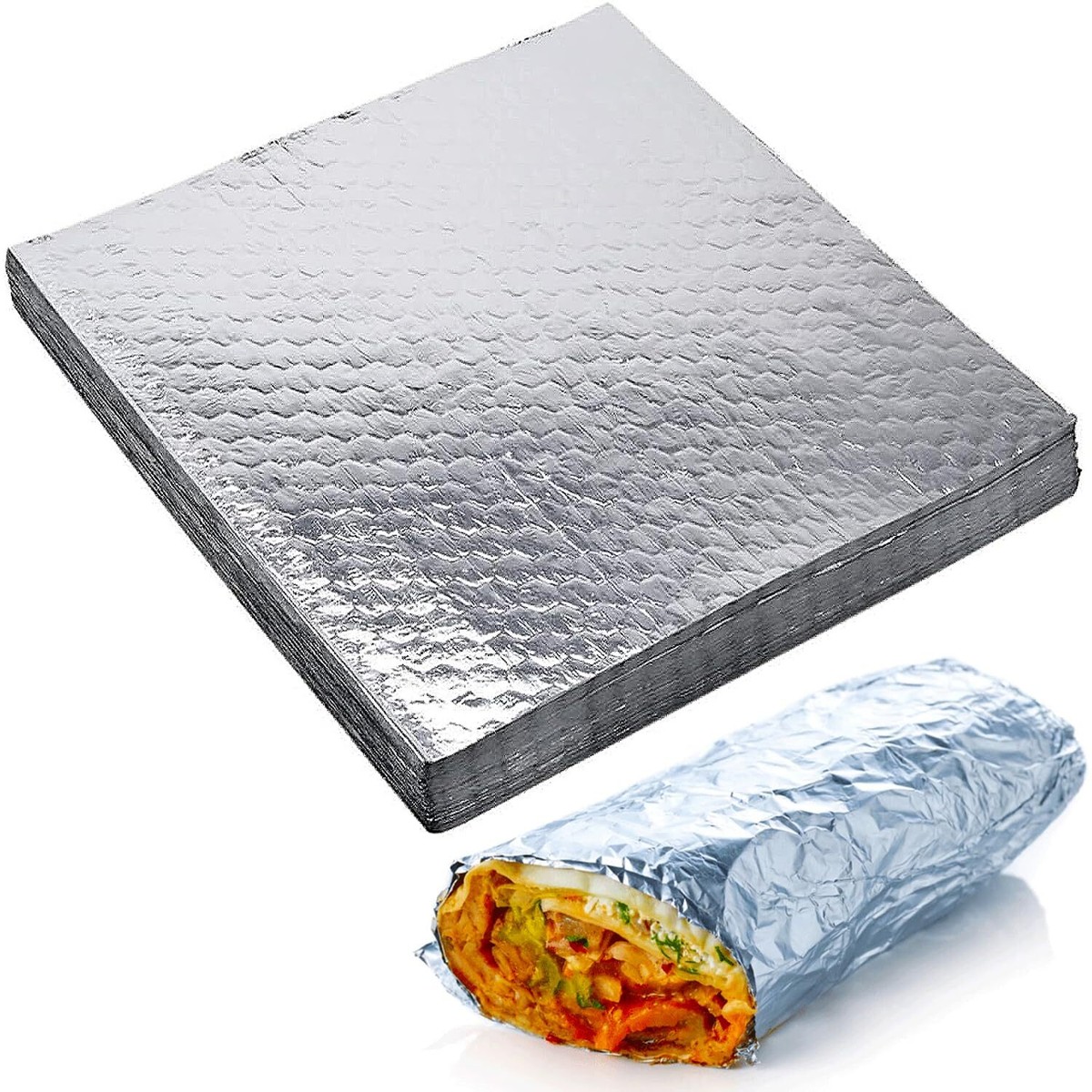 Heavy Duty 100-Pack Aluminum Foil Sandwich Wraps 18