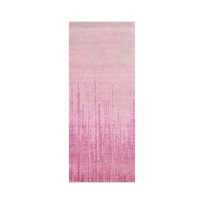 2'6''x6'5'' Pink Hand Knotted Vertical Ombre Design Natural Wool Runner Rug R75112