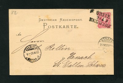 Dt. Ricca - 1882, Bahnpost L3 ''Greiz - Neumark '' (#4363)