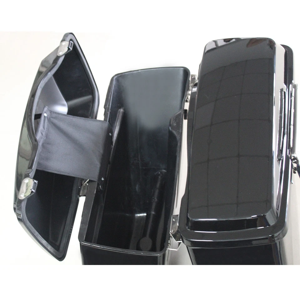 4" Hard Stretched Extended Saddlebags Fits For Harley Davidson Touring 1993-2013 - Image 4 of 4