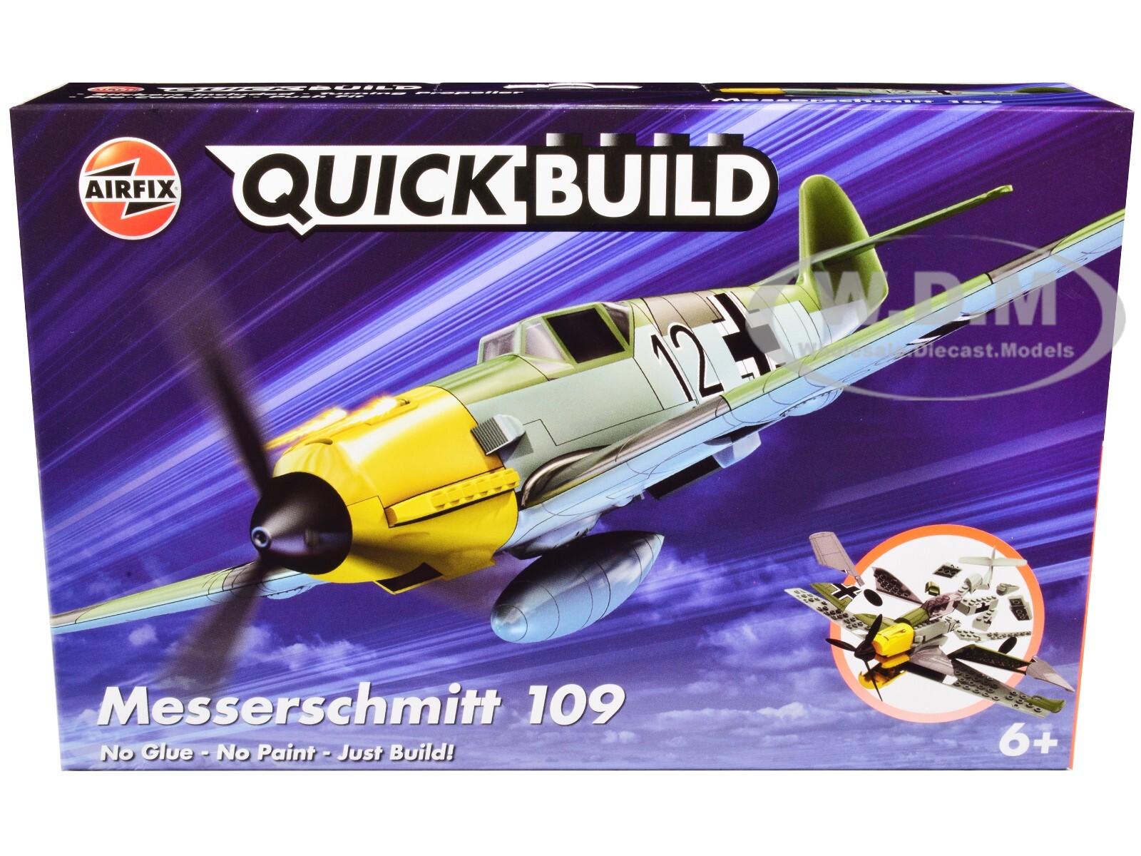 ПЛАСТИКОВЫЙ КОМПЛЕКТ ДЛЯ СБОРКИ МОДЕЛИ САМОЛЕТА MESSERSCHMITT BF109 AIRFIX QUICKBUILD J6001