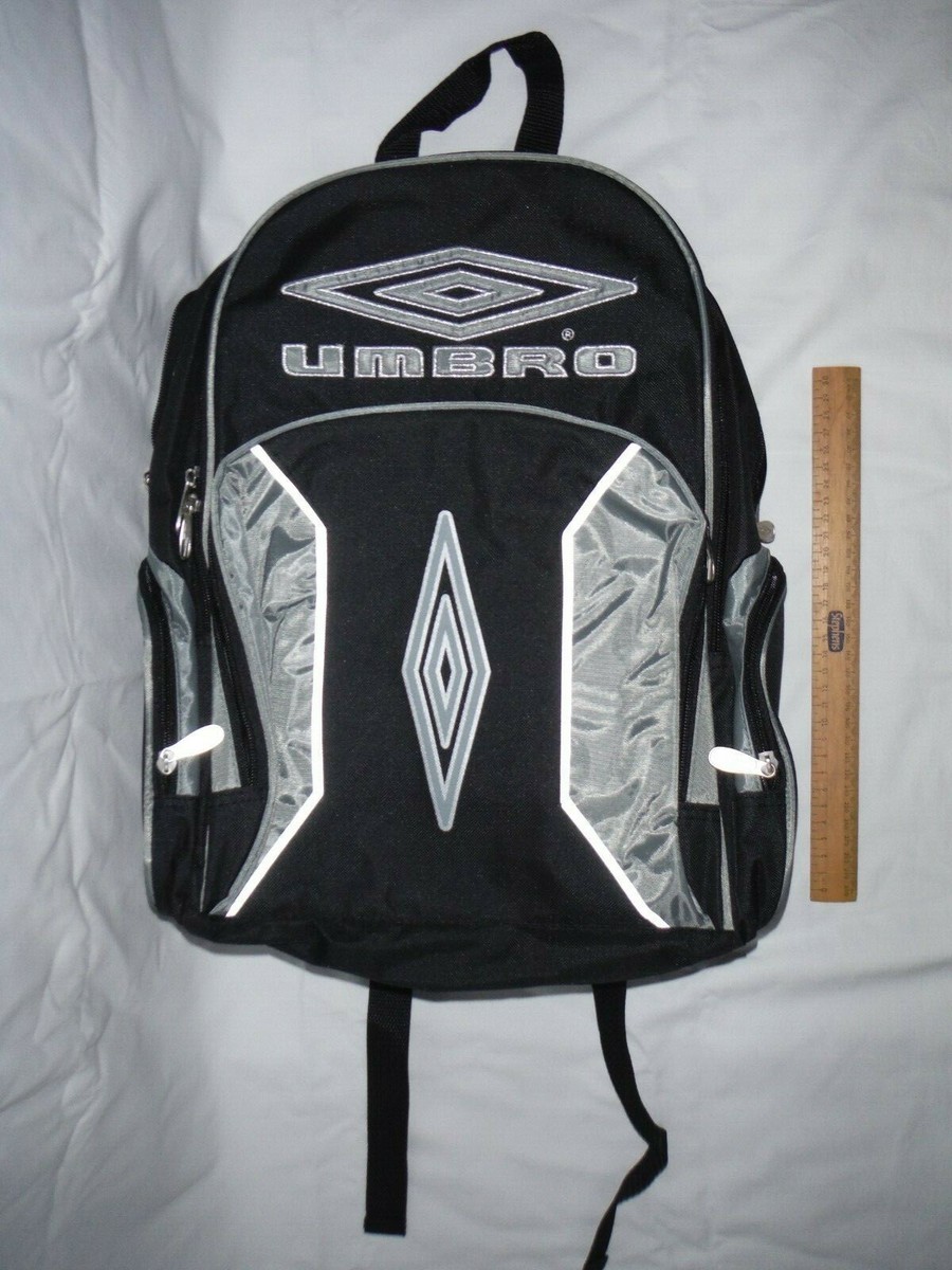 Umbro Italia GWP black grey backpack/rucksack, 23 litres, reflective  strips
