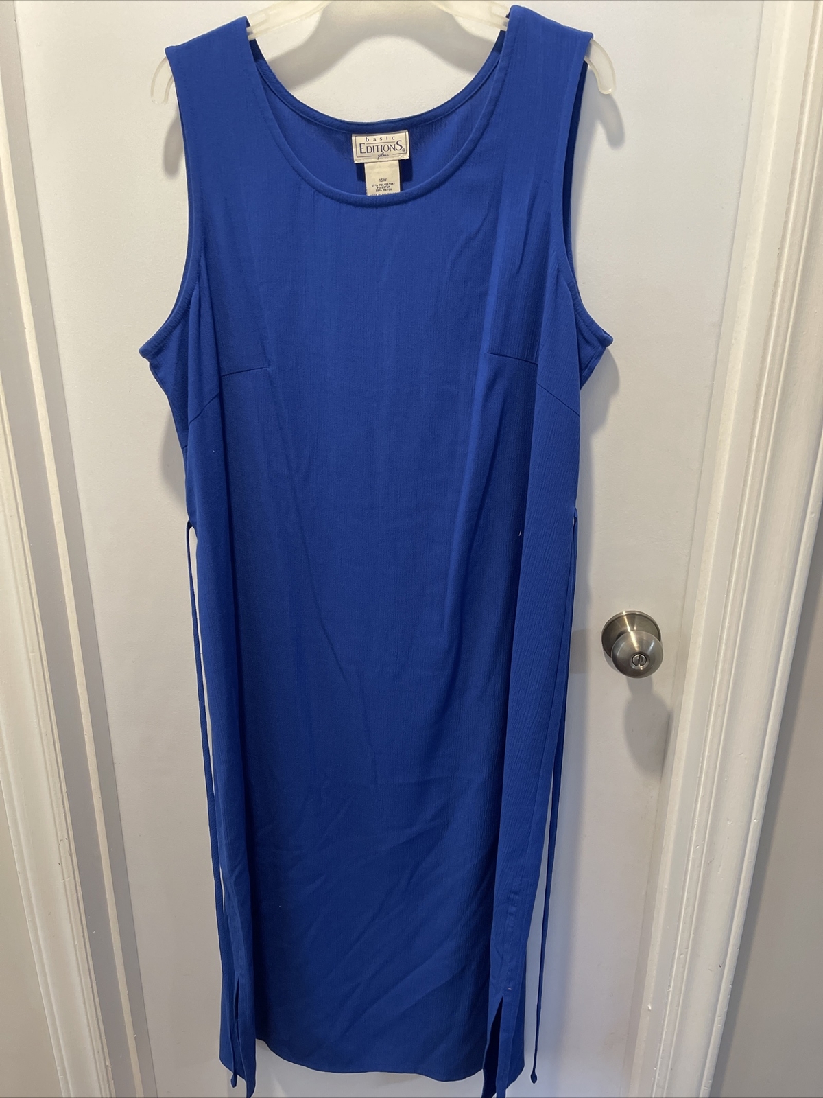 Vintage BASIC EDITIONS Cobalt Blue Periwinkle Dre… - image 3