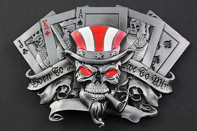 Skull Joker Playing Cards King Queen Gambling Belt Buckle Metal Ace Of Spades Ebay