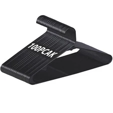 Black Standard Plastic Hangers 100 Pack Hangers for Clothes with Double Hooks