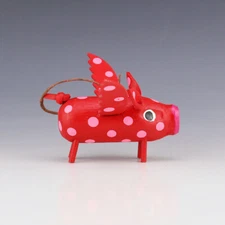 NATIVE AMERICAN NAVAJO FOLK ART FLYING PIG ORNAMENT BY CHANDLER BEGAYE