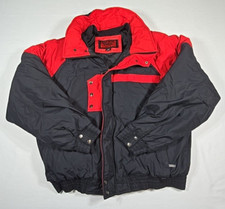 Vtg 90's Pacific Trail Ski Stuff Red Black Goose Down Puffer Jacket - Size XL