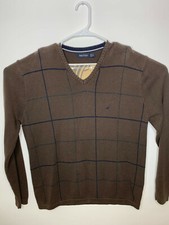 NAUTICA Brown Classic V-Neck Jumper Mens XL