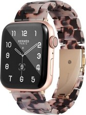 HOPO for Apple Watch Black Agate Thin Resin Strap 38/40/41 mm Stainless Buckle