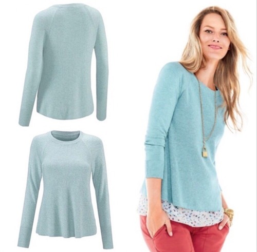 CAbi M Blue Sky Trapeze Swing Crew Neck 