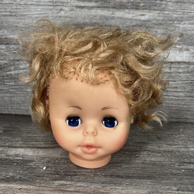 Vintage 1974 Lorrie Doll 619 Doll Head Blonde Blue Sleepy Eyes 5