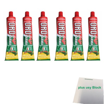 Oro di Parma Tomatenmark mit Würzgemüse 6er Pack (6x 200g Tube) + usy Block