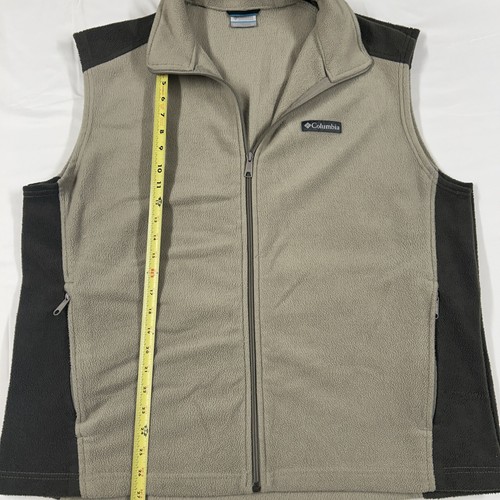 (Two Pack) Columbia Vests Jackets Mens XL Beige Brown Fleece Full Zip Pockets - Picture 7 of 12