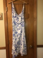 NWT Urban Outfitters UO Lily Satin Wrap Midi Dress Size Large Open Leg
