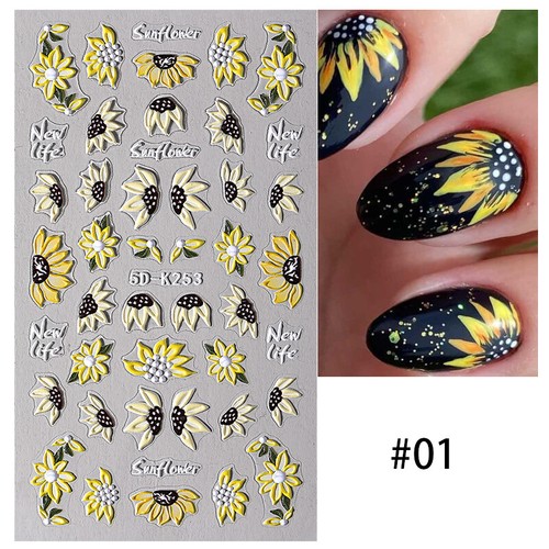 Deslizadores para arte en uñas 3D/5D pegatinas para uñas decoración calcomanías hágalo usted mismo manicura oro plata - Imagen 72 de 75