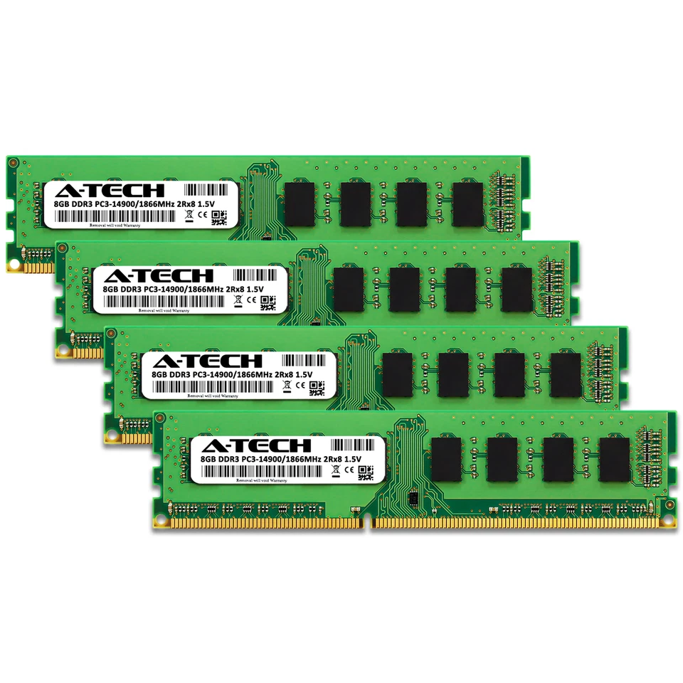 32GB Kit 4x 8GB DDR3-1866 DIMM Corsair CML32GX3M4A1866C10 Equivalent Memory RAM - Image 2 of 2