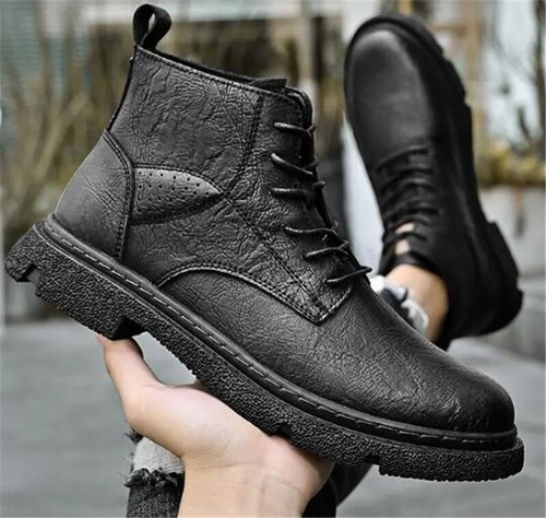 Mens Retro Ankle Boots Leather Shoes 