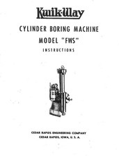 Kwik-way Fws Cylinder Boring Barmachine Instructionoperation Manual Copy