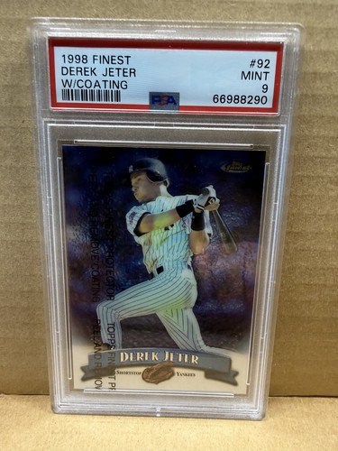 1998 DEREK JETER TOPPS FINEST W/COATING PSA MINT 9