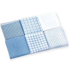 12 Pack Cotton Handkerchiefs 100 Soft White And Blue Hankies Men Women