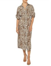 Zimmermann Utility Shirt Dress Size 2 With Belt Size AU 12 / US 8 Leopard Print