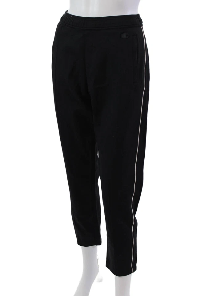 Pantalones de pierna ajustados de tiro alto Champion X Nili Lotan para mujer negros blancos talla mediana Foto 2 de 4