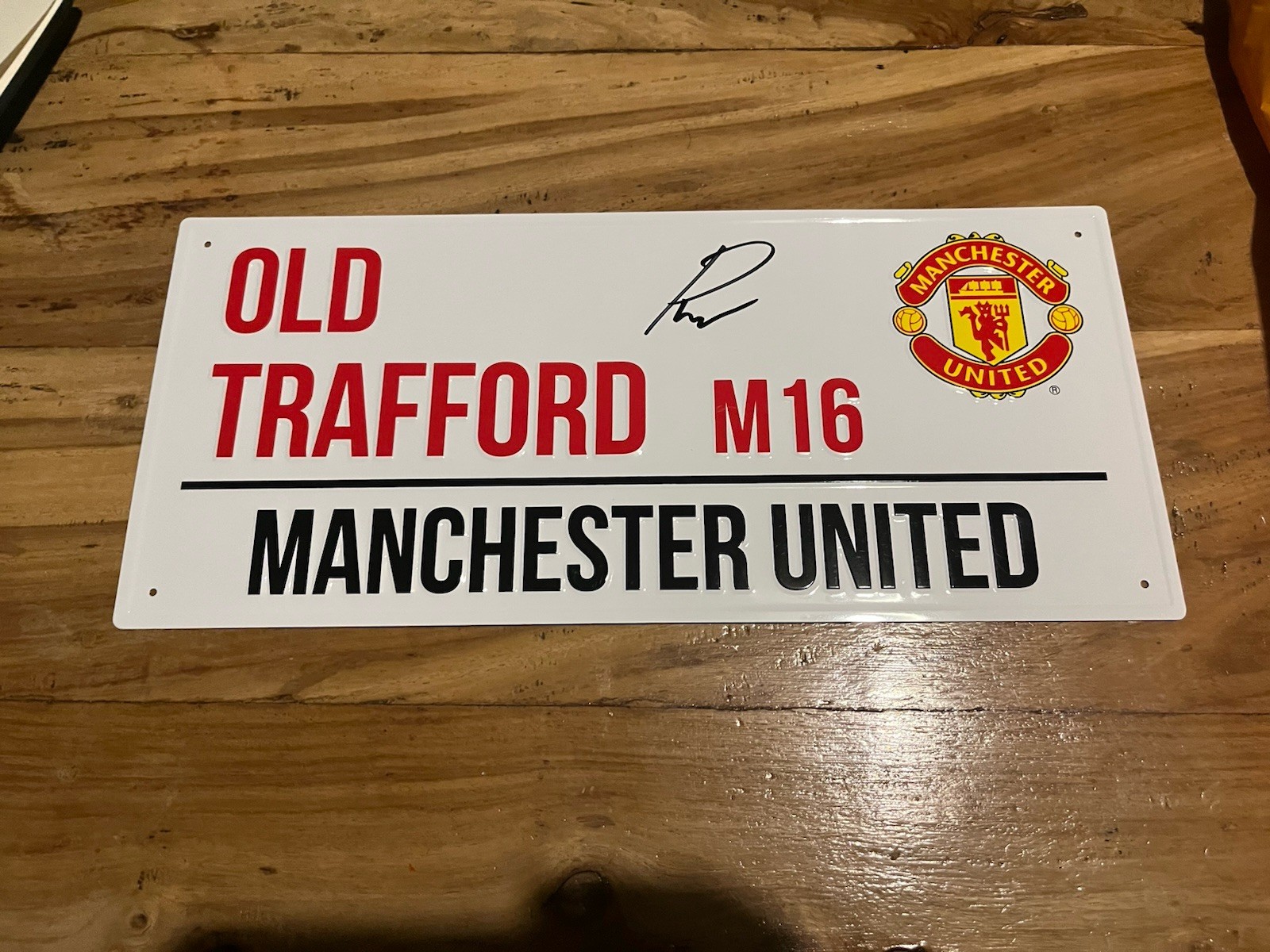 Patrick Dorgu signiertes Man United Straßenschild mit *genauem Nachweis*