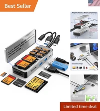 Elegant Aluminum Multiple Card Reader - Plug and Play for Phones and Laptops